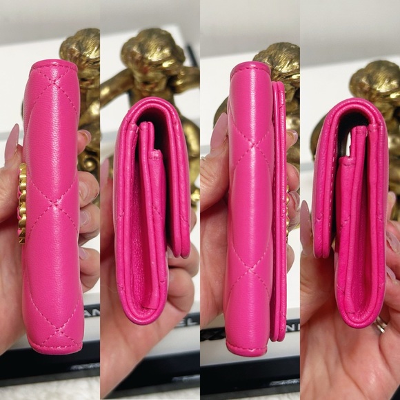 Authentic Chanel 19 Barbie Pink CC Card Wallet - Picture 4 of 13